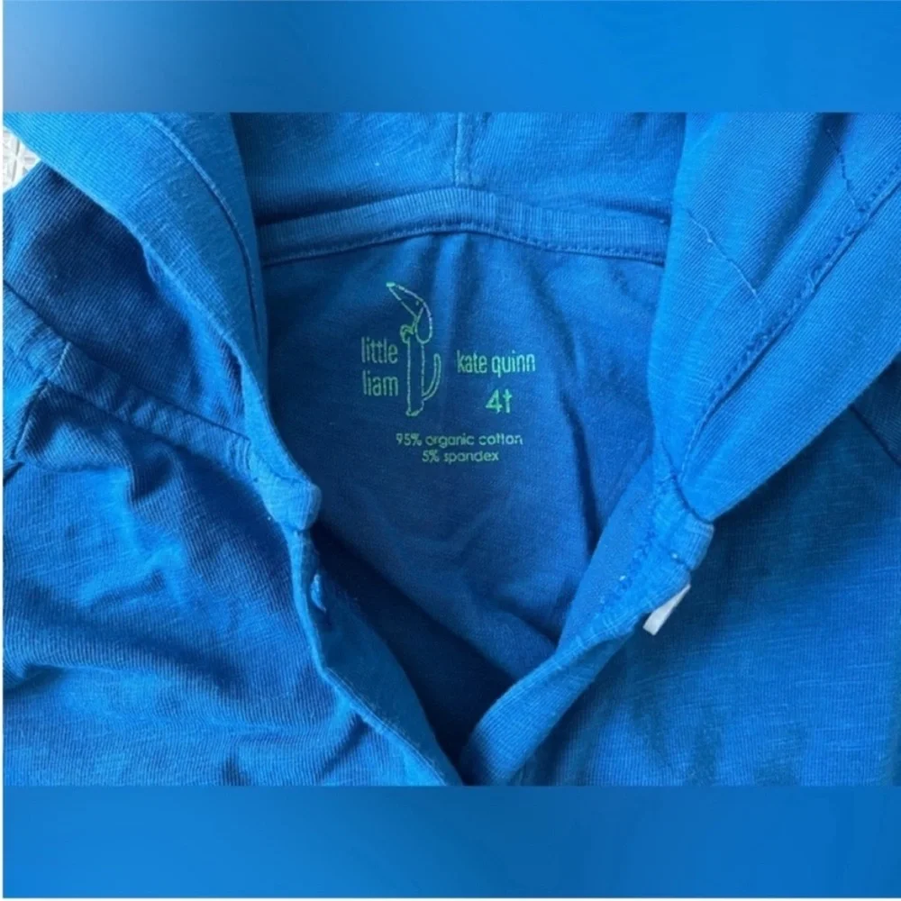 Kate Quinn Botton front raglan hoodie | royal blue |organic cotton